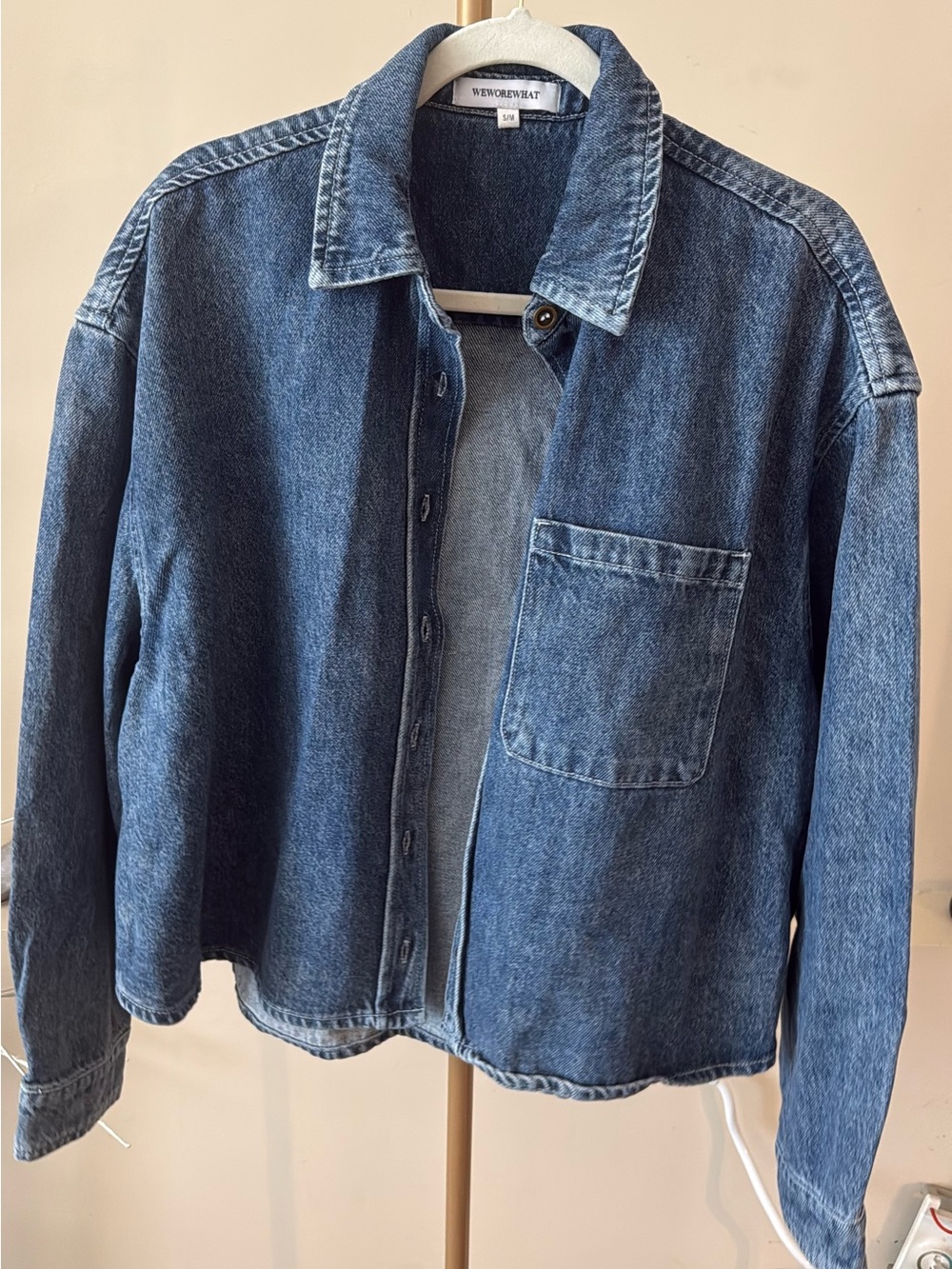 WeWoreWhat Dark Blue Oversized Denim Shacket